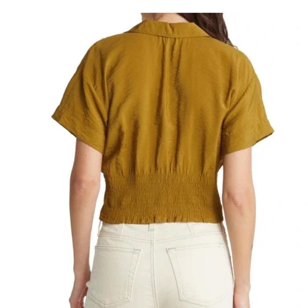 Madewell Drapey Banded Bottom Button-Down Women’s Blouse M - Picture 2 of 8